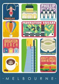 Melbourne Art Poster Melbourne Print Wall Decor Melbourne Attractions Bar Decor Travel Art Kitchen Art Ret Melbourne Art Retro Poster Retro Travel Poster