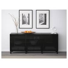 Besta Storage Combination With Doors Black Brown Glassvik Black Smoked Glass Width 70 7 8 Height 29 1 8 Buy Online Or In Store Ikea Black Sideboard Smoked Glass Living Room Tv Stand