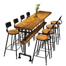 Industrial Style Retro Bar Table Coffee Shop Solid Wood Wall High Bar Tables Coffee Shop Furniture High Bar Table Bar Table