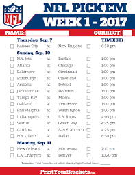 I am using this as a project to learn how to use sheets. Nfl Week 1 Pick Em Sheet In Color Nfl Week 1 Nfl Weekly Picks Nfl
