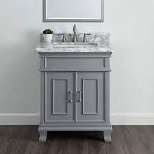 Simplihome gatsby 28 inch h x 16 inch w single door wall bath cabinet in pure white with storage compartment and 1 shelf, for the bathroom eviva happy 30 inch x 18 inch white transitional bathroom vanity with white carrara marble countertop and undermount porcelain sink. Amazon Com Middleton Bathroom Vanity Collection With Carrara Marble By Mission Hills Furniture 28 Grey Home Improvement