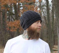 Crochet Pattern For Men S Slouchy Hat Faux Knit Crochet Etsy Crochet Mens Hat Mens Crochet Crochet Hats
