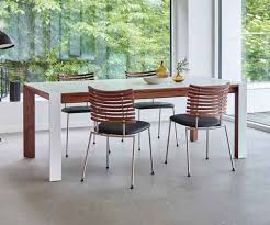 The top measures either 120 or 140 x 80 cm and is available in laminate or glass. Luxury Danish Modern Round Dining Table Dm6690 Wharfside