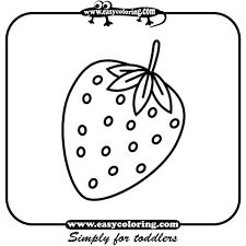 Supercoloring.com is a super fun for all ages: Strawberry Simple Fruits Easy Coloring Pages For Toddlers