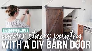 'the kitchen had very minimal storage, so i thought i would turn my under stair cupboard into a pantry. Build An Under Stairs Pantry With A Sliding Barn Door The Diy Mommy Youtube