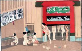 Sento Bathing Scene Japanese Woman Bathing In A Wooden Tub Woodcut By Torii Kiyomitsu Late 18th Century Japanese Bath Japanese Bath House Japanese Art
