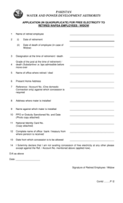 Account numbers of existing electricity supply connections obtained by the applicant to other premises and their addresses must be indicated in the application form under this heading. Application For Free Electricity To Retired Wapda Employees Fill Online Printable Fillable Blank Solar Energy Solar Energy Projects Hand Washing Poster