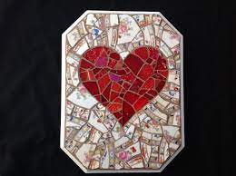 Red Heart Mosaic Mosaic Art Mosaic Mosaic Artwork