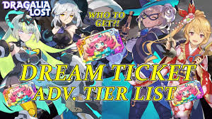 This tier list is sourced from game8.jp's site ( adventurers, dragons ). Dragalia Lost Dream Ticket Adventurer Tier List My Suggestions For The Two Available Tickets Youtube
