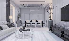 Newdale by furniture of america. 3d Rendering Nice Modern Design Luxury Living Room And Dining Stock Photo Picture And Royalty Free Image Image 64616929