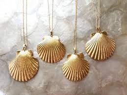 Sirena Sophia C Gold Seashell Necklace Gold Seashells Seashell Necklace