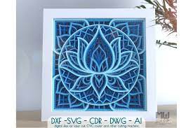 Download 3d Svg Lotus Flower Mandala Shadow Box Mandala Svg Dxf M136 608675 Paper Cutting Design Bundles