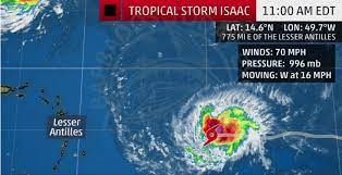 The low pressure area (lpa) was estimated based on all available data at 75 km north northeast of borongan. Weather Update Tropical Storm Isaac Barbados Today Tropical Storm Weather Update Storm