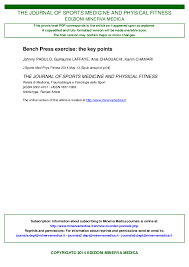 Prevalence and burden of physical problems in female college basketball athletes: Pdf Padulo Jsmpf 2014 Bench Press The Key Points Karim Chamari Academia Edu