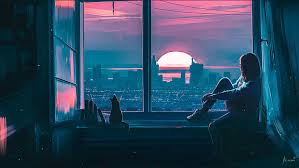 Wallpapers available in hd and 4k quality. Hd Wallpaper Digital Art Sunset Cats Window Wallpaper Flare