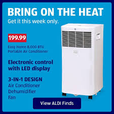 Easy Home 8 000 Btu Portable Air Conditioner Get It This Week Only View Aldi Finds Portable Air Conditioner Grocery Ads Aldi
