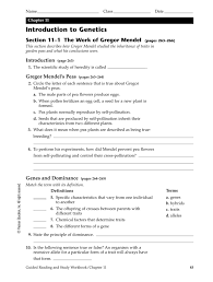 List the two things that mendel's principles of genetics required in order to be true. Chapter 11 Introduction To Genetics Se