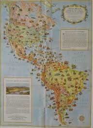 A Pictorial Map Of The Americas Issued By The Standard Oil Company To Celebrate The Pan American Highway Whic Pictorial Maps Pan American Highway Antique Maps