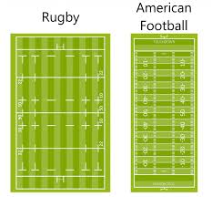 The rectangular field of play of american football games measures 100 yards (91.44 m) long between the goal lines, and 160 feet (48.8 m) (53 1⁄3 yards) wide. Rugby Vs Football The Key Differences Explained Rugby Reader