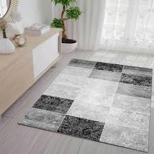 Sei es die entstehungsgeschichte des teppichs oder die trends der nächsten zeit. Singapur6704 Teppich Modern Kariert Marmor Muster Meliert In Grau Schwarz Weiss Vimoda Homestyle