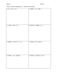 Lembaran kerja matematik semua operasi. Pin On Math Worksheets