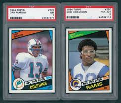 8.5 (74 votes) click here to rate Lot Of 2 1984 Topps Football Cards With 123 Dan Marino Rc Psa 7 280 Eric Dickerson Rc Psa 8