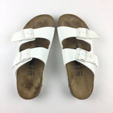 Birkenstock Arizona White Leather Narrow Birkenstock Shoes Birkenstock Arizona Patent White Sandal Narrow Color White Size 8 Products In 2019 Birkenstock Arizona White Sandals Birkenstoc