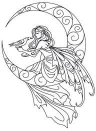 Lunar Fae Urban Threads Unique And Awesome Embroidery Designs Fairy Coloring Pages Fairy Coloring Coloring Pages
