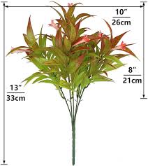 Artificial flowers, fake outdoor uv resistant plants faux plastic greenery shrubs indoor outside hanging planter home wedding garden decor tropical plants trees to plant planting flowers japanese garden unusual plants plants black this garden sign is all weather resistant made of a. Buy 6pcs Artificial Uv Resistant Plants Outdoor Fake Tropical Flowers Morning Glory Shrubs Greenery Fall Leaves Foliage Plastic Plants Farmhouse Decor For Hanging Planter Garden Patio Sidewalk Decoration Online In Indonesia B081pvqyvt