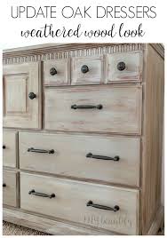 Some prefer to leave a bit of the original furniture color to see through the paint. Weathered Wood Makeover On Oak Dressers Diy Beautify Creating Beauty At Home
