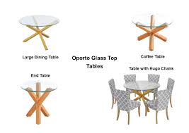 The sturdy, beautifully woven table can host platters of food, beverages, and plates, or double as an additional dining table. Oporto Solid Oak Glass Dining Table Round Lge Or Med Dining Coffee Lamp Ebay