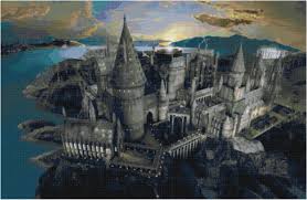 200 x 200 stitches design area: Harry Potter Hogwarts 3 Cross Stitch Pattern Pdf Only