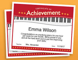 Piano Achievement Certificate Piano Award Printables Child Etsy Award Template Teacher Favorite Things Certificate Templates