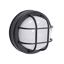 Mauvo canyon collection black outdoor seeded glass dusk to dawn wall lantern sconce the mauvo canyon collection features modern the mauvo canyon collection features modern style outdoor lighting with clean, simple lines and decorative craftsman accents. Buy Coramdeo Outdoor 8 Round Led Nautical Bulkhead Light Flush Mount For Wall Or Ceiling Wet Location 75w Of Light 900 Lumens 3k Black Cast Aluminum With Frosted Glass Lens Online In