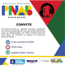 Seculte convoca agentes culturais para reunião sobre a Política Nacional  Aldir Blanc