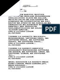 Wa ilaa hadloroti jamii'i auliyaa illahi ta'ala mim masyaa riqil ardhi ilaa waghoribiha fii barriha wa bahrihaa khushuushon ilaa hadloroti quthbil ghoutsi khususon ilaa hadroti suthonul hikmah syaikh joko purwanto bin haady al jawi lahumulfatihah… ilaa hadroti auliyai ta'ala syaikhina kiromi,syaikhina. Tawasul Sholawatan