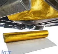 Heat protection film insulation mat 50x100cm self-adhesive exhaust heat shield gold 500°C