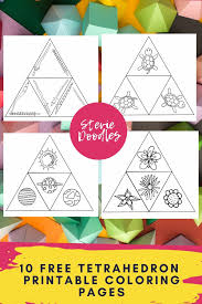 Free printable coloring pages for adults geometric elegant. 10 Tetrahedrons Free Printable Colorable Geometric Shapes Stevie Doodles Free Printable Coloring Pages
