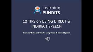 direct and indirect speech rules examples and exercises