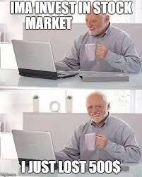 Stock market and anti trump media. Hide The Pain Harold Meme Imgflip