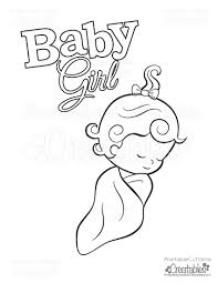 Storybook baby shower, baby's first abc book, printable coloring pages. Baby Girl Free Printable Coloring Page