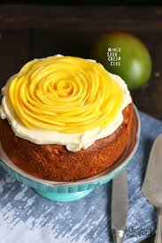 Mango Sour Cream Cake Bake To The Roots Recipe Sour Cream Cake Baking Mango Cake