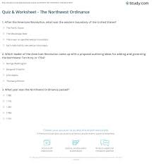 Quiz Worksheet The Northwest Ordinance Study Com