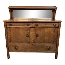 Mission, art & crafts condition report: Vintage Arts And Crafts Sideboard With Mirror Design Plus Gallery