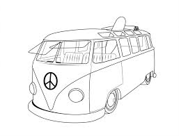 Vw Van Coloring Pages Volkswagen Bus Vw Bus Vw Bus Printable