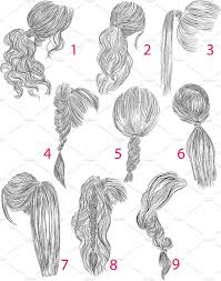 Ponytails Vector Hairstyles Set Plaits Loose Inspiration Perfect Hairstylestheme Hairstyles Theme In 2020 Drawing Hair Tutorial Ponytail Drawing Hair Sketch