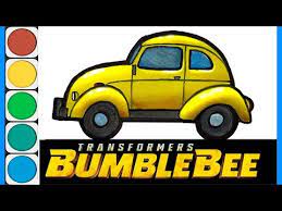 How to draw bumblebee vehicle mode vw beetle transformers. Glitter Toy Bumblebee Movie Transformer Glitter Toy Car Coloring Drawing For Kids Toddlers Youtube