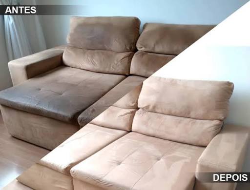 Antes e depois sofá