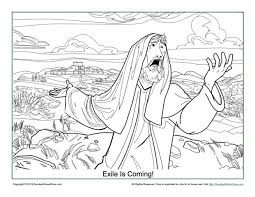 Digitally hand drawn coloring page of king solomon. Free Printable Exile Is Coming Coloring Page On Sunday School Zone