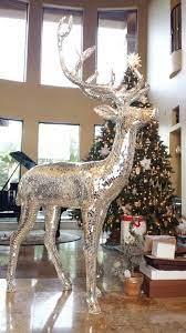 Find exclusive treasures for every room. Mirrored Life Size Reindeer Adds Major Sparkle To Your Holiday Decor Christmas Entryway Holiday Deco Christmas Reindeer Statues
